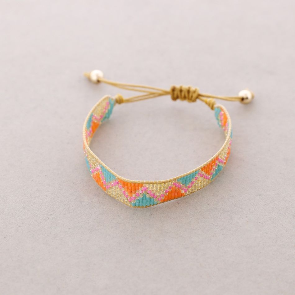 PULSERA ÉTNICA MACRAMÉ ABALORIOS