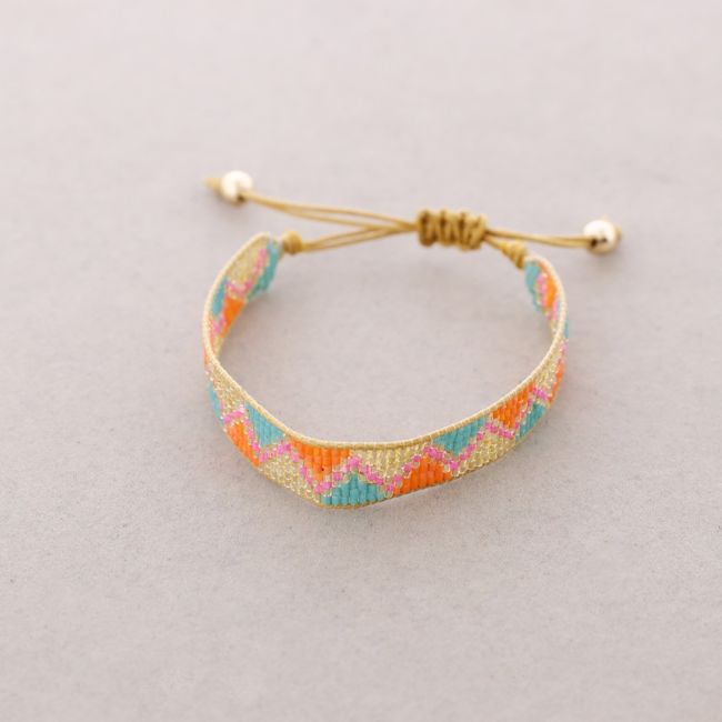 PULSERA ÉTNICA MACRAMÉ ABALORIOS