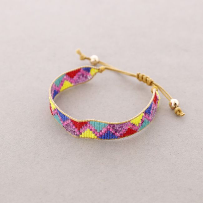 PULSERA ÉTNICA MACRAMÉ ABALORIOS