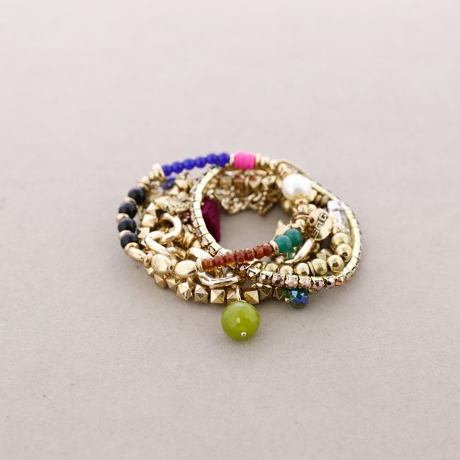 PULSERA 5 TIRAS CUENTAS VARIAS