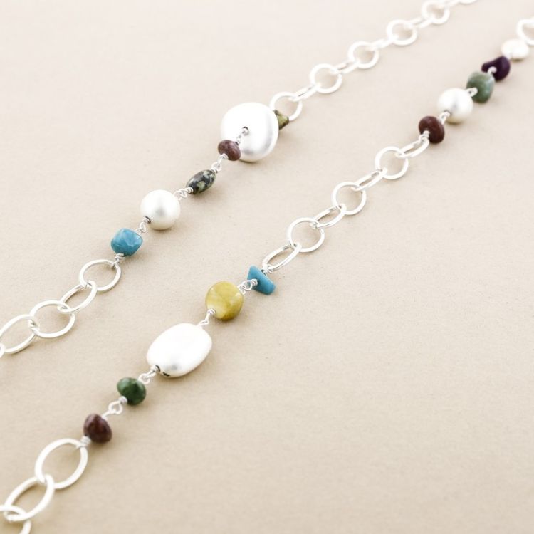 COLLAR LARGO CADENA PIEDRAS