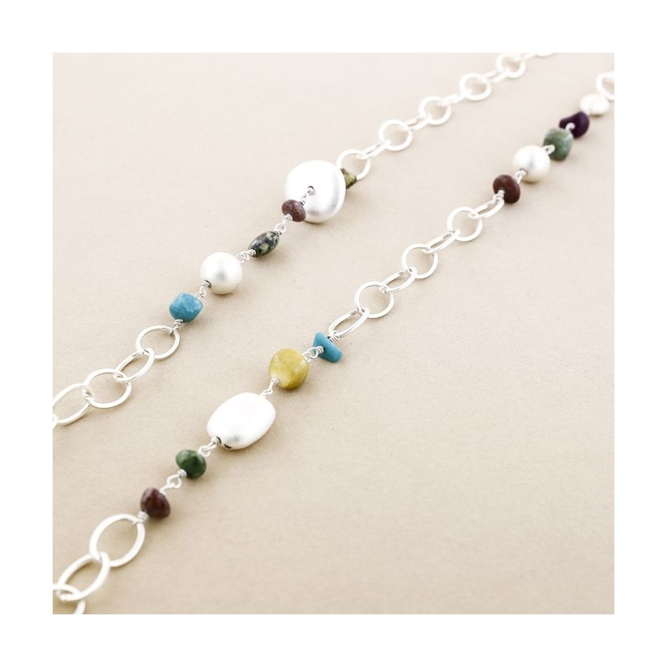 COLLAR LARGO CADENA PIEDRAS