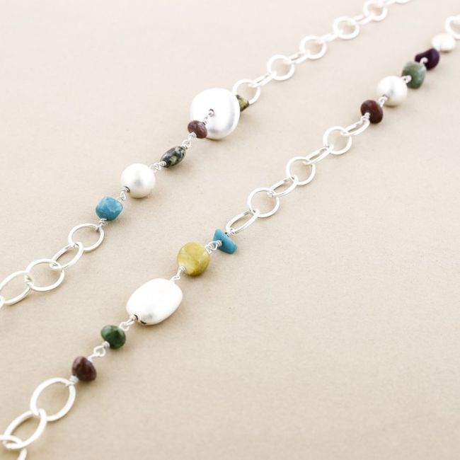 LONG STONE CHAIN NECKLACE