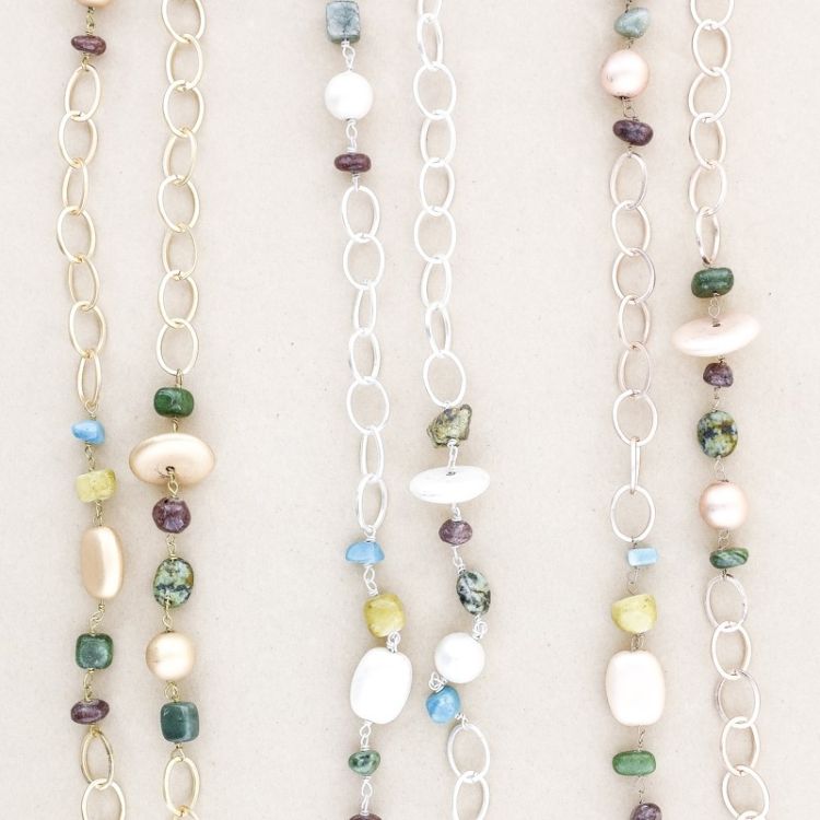 LONG STONE CHAIN NECKLACE 2