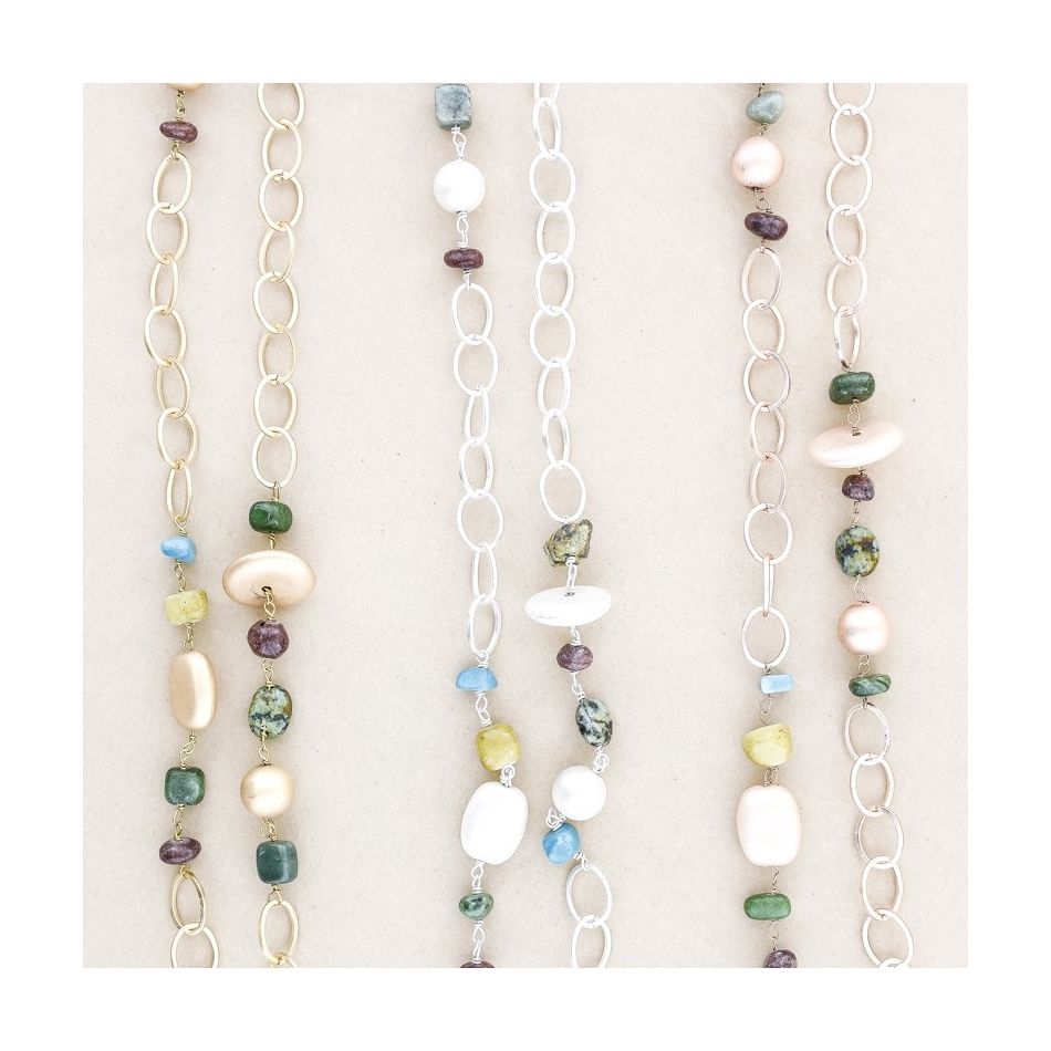 COLLAR LARGO CADENA PIEDRAS