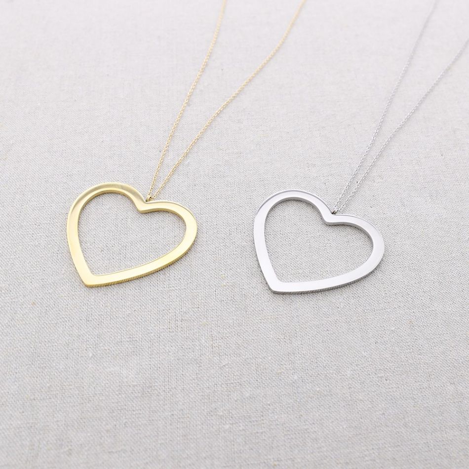 COLLAR LARGO ACERO COLGANTE CORAZÓN