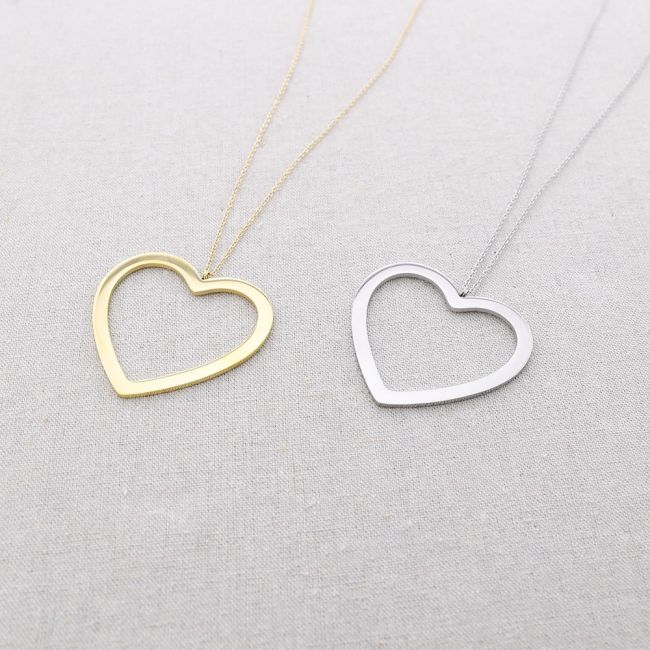 COLLAR LARGO ACERO COLGANTE CORAZÓN