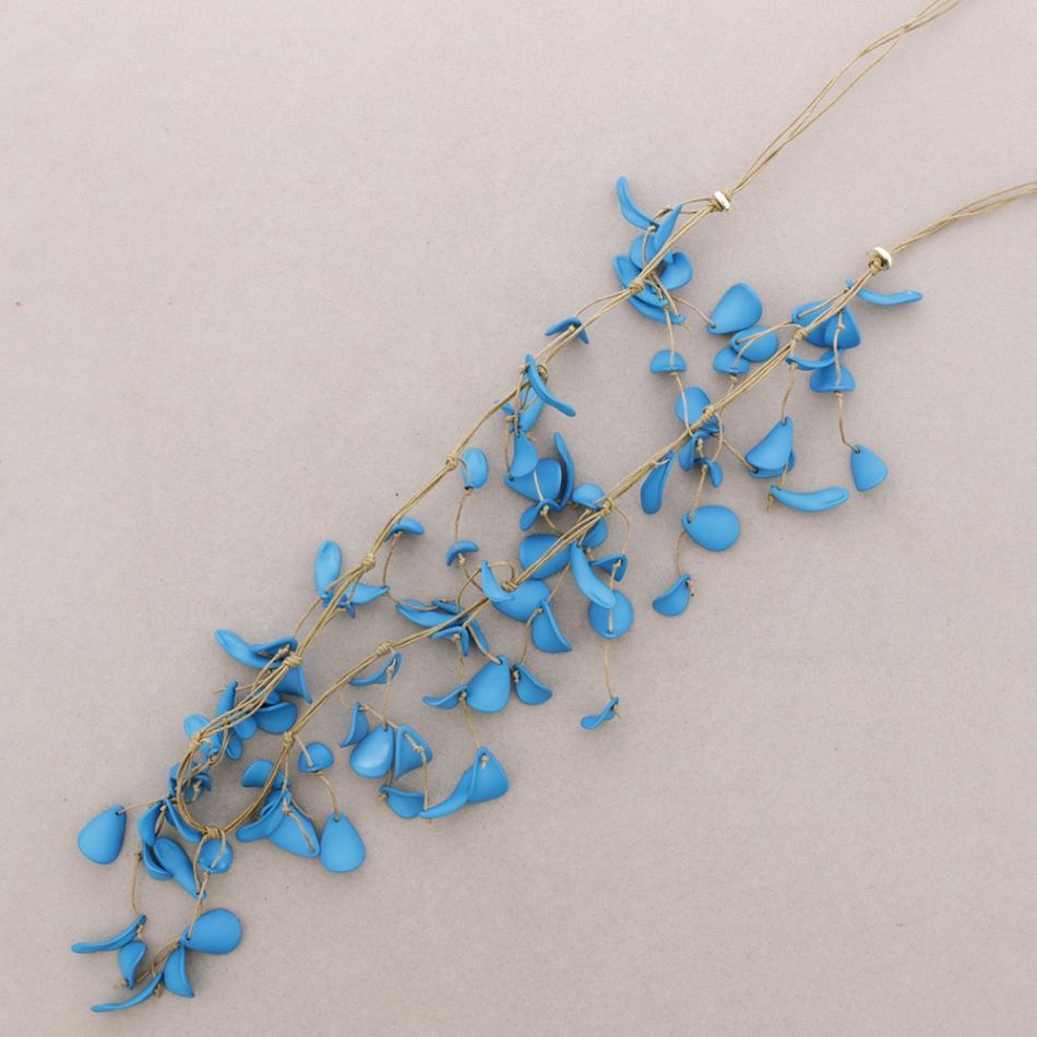 LONG NECKLACE WITH RESIN PETAL PENDANTS