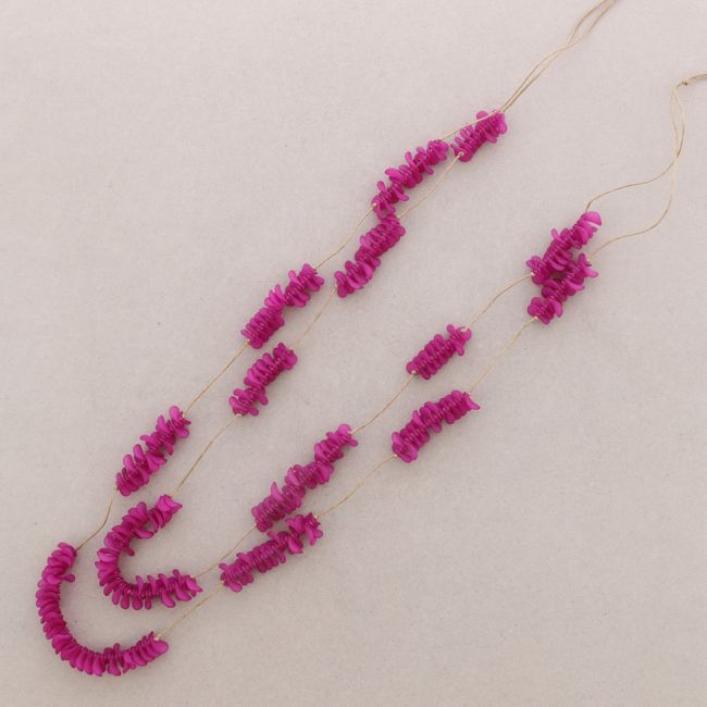 LONG DOUBLE MINI PETAL RESINS NECKLACE