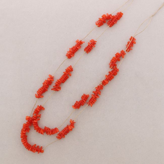 LONG DOUBLE MINI PETAL RESINS NECKLACE