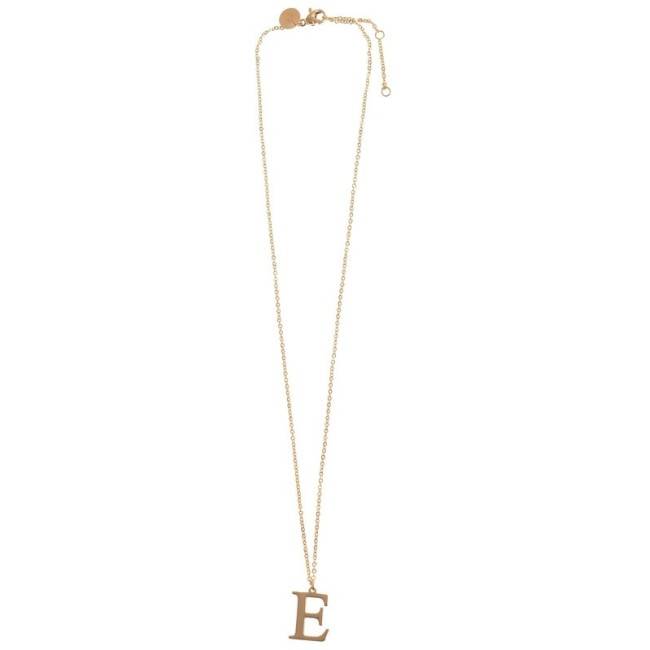 INITIAL LETTER E STEEL SHORT NECKLACE