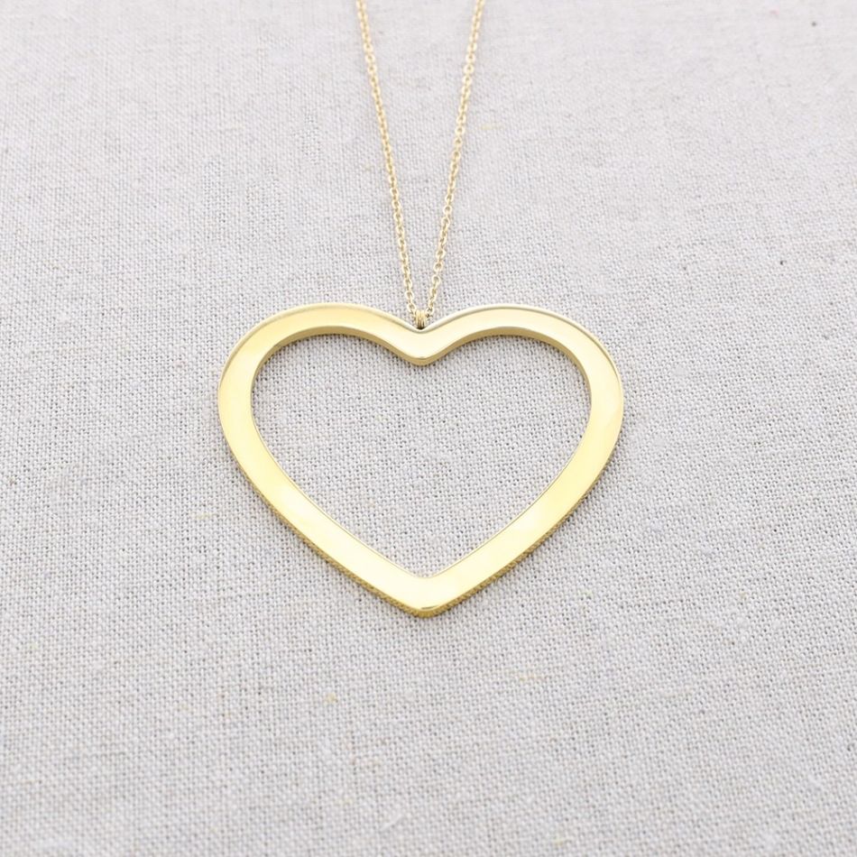COLLAR LARGO ACERO COLGANTE CORAZÓN