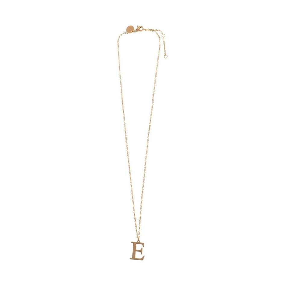 INITIAL LETTER E STEEL SHORT NECKLACE
