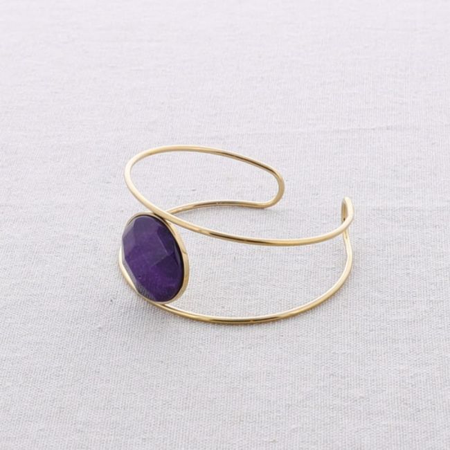 PULSERA ACERO DOBLE TIRA PIEDRA