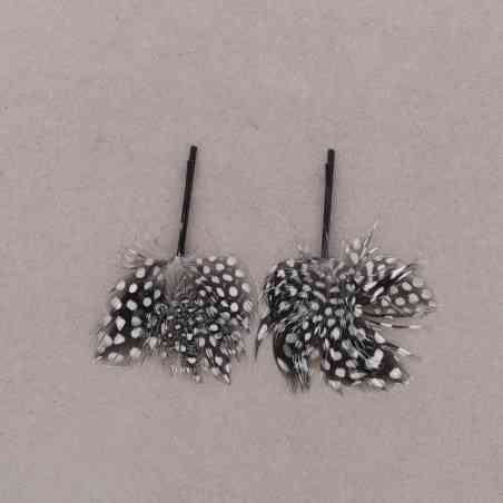 FEATHERED HAIRPIN PAIR