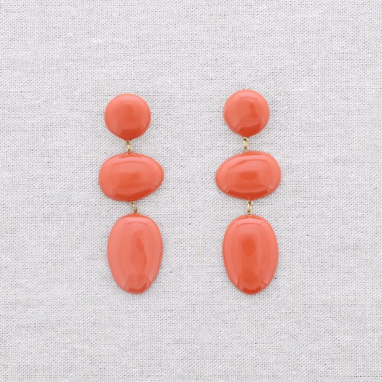 STEEL EARRINGS GEOMETRIC SHAPE ENAMEL
