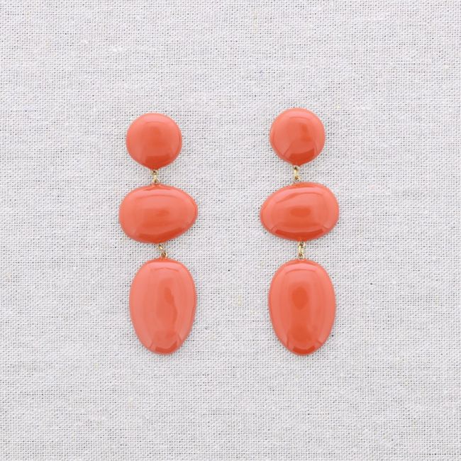 PENDIENTES ACERO FORMA GEOMÉTRICA ESMALTE