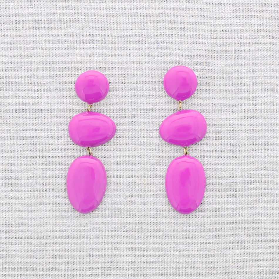 PENDIENTES ACERO FORMA GEOMÉTRICA ESMALTE