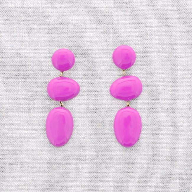 PENDIENTES ACERO FORMA GEOMÉTRICA ESMALTE