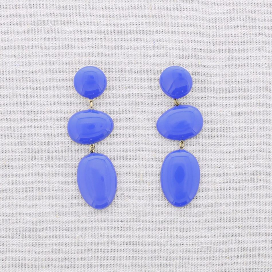PENDIENTES ACERO FORMA GEOMÉTRICA ESMALTE