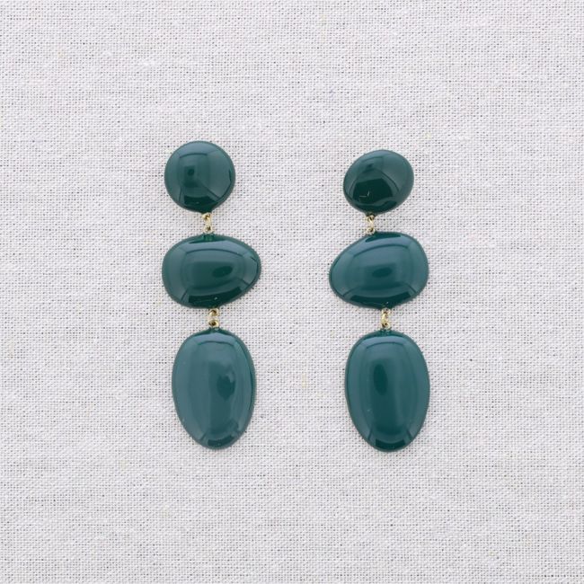 PENDIENTES ACERO FORMA GEOMÉTRICA ESMALTE