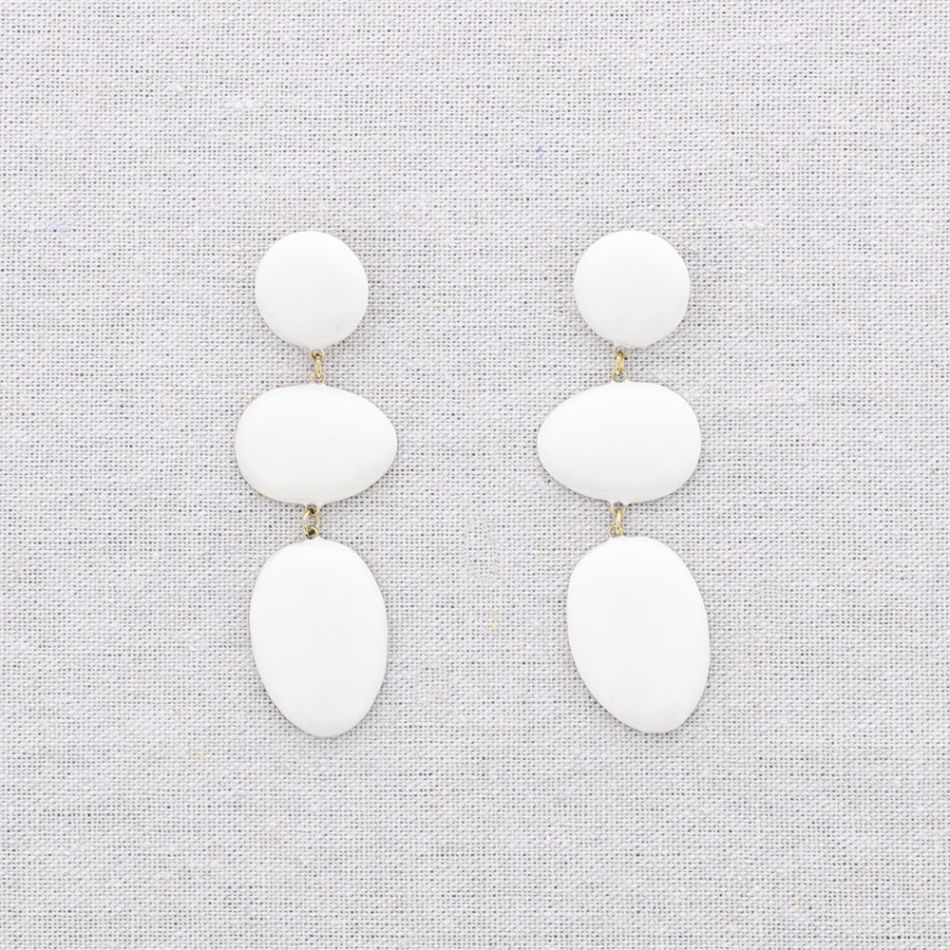 STEEL EARRINGS GEOMETRIC SHAPE ENAMEL