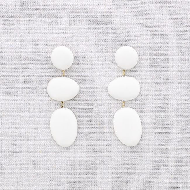 STEEL EARRINGS GEOMETRIC SHAPE ENAMEL