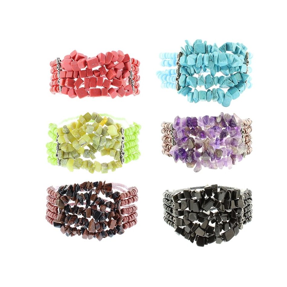 BRACELET WITH STONE BEADS