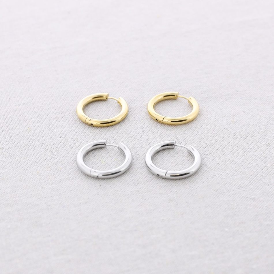 STEEL HOOP EARRINGS 2.0 CM