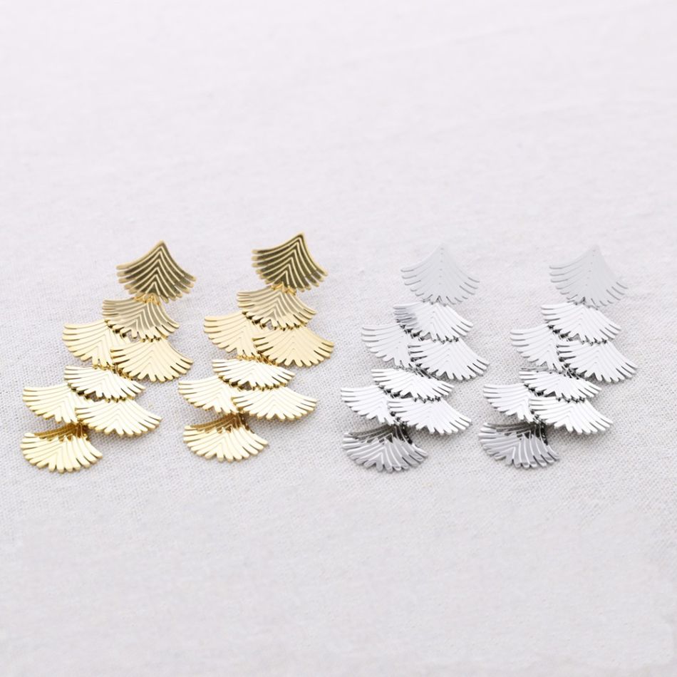 PENDIENTES ACERO FORMAS ABANICO