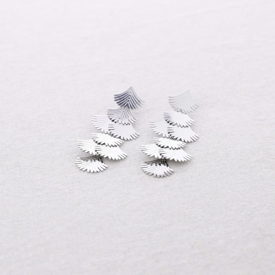 PENDIENTES ACERO FORMAS ABANICO