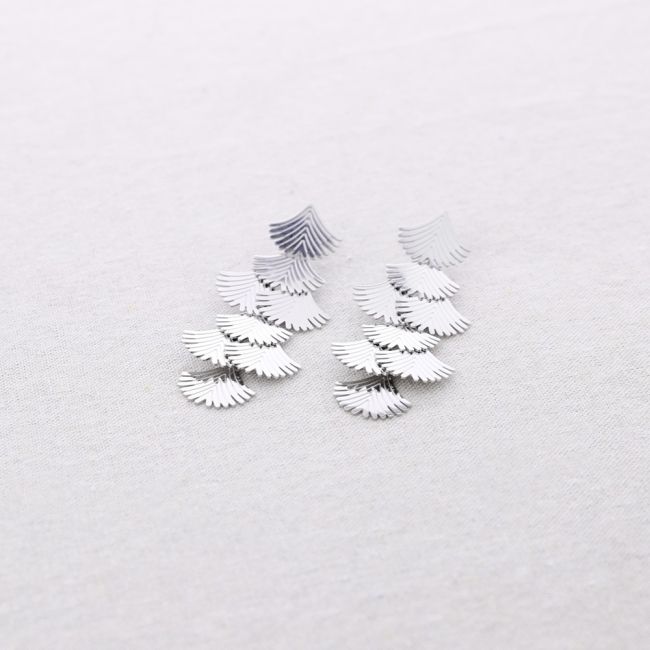 PENDIENTES ACERO FORMAS ABANICO