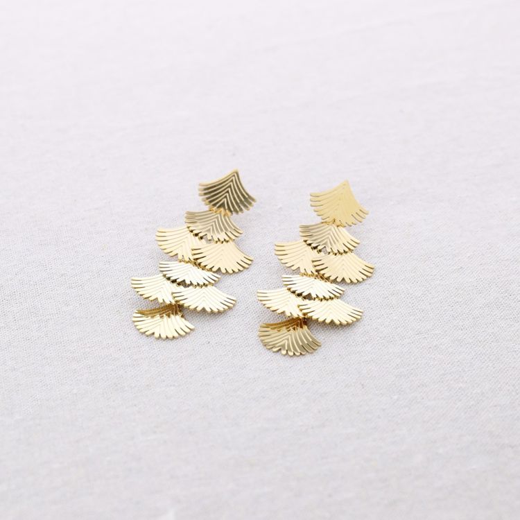 STEEL EARRINGS FAN SHAPES 2