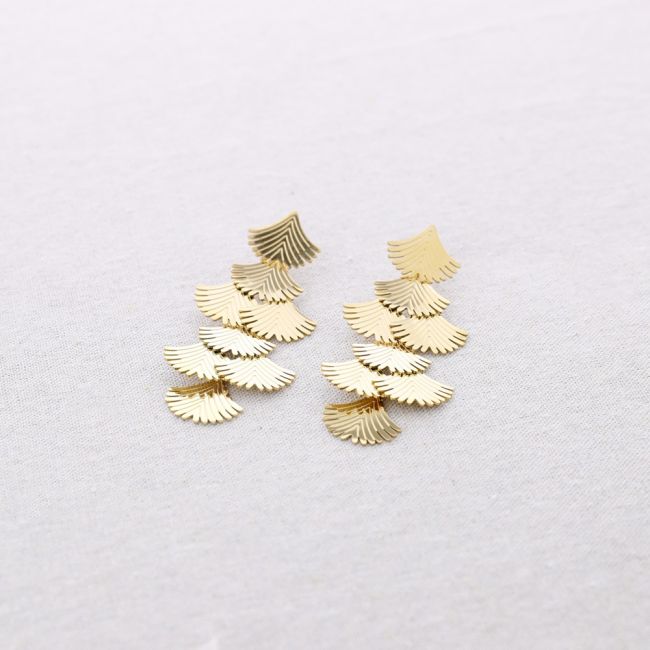 PENDIENTES ACERO FORMAS ABANICO