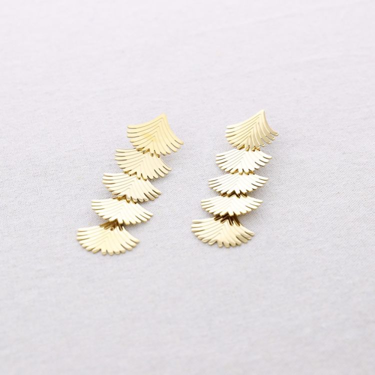 QUADRUPLE FAN-SHAPED STEEL EARRINGS 2