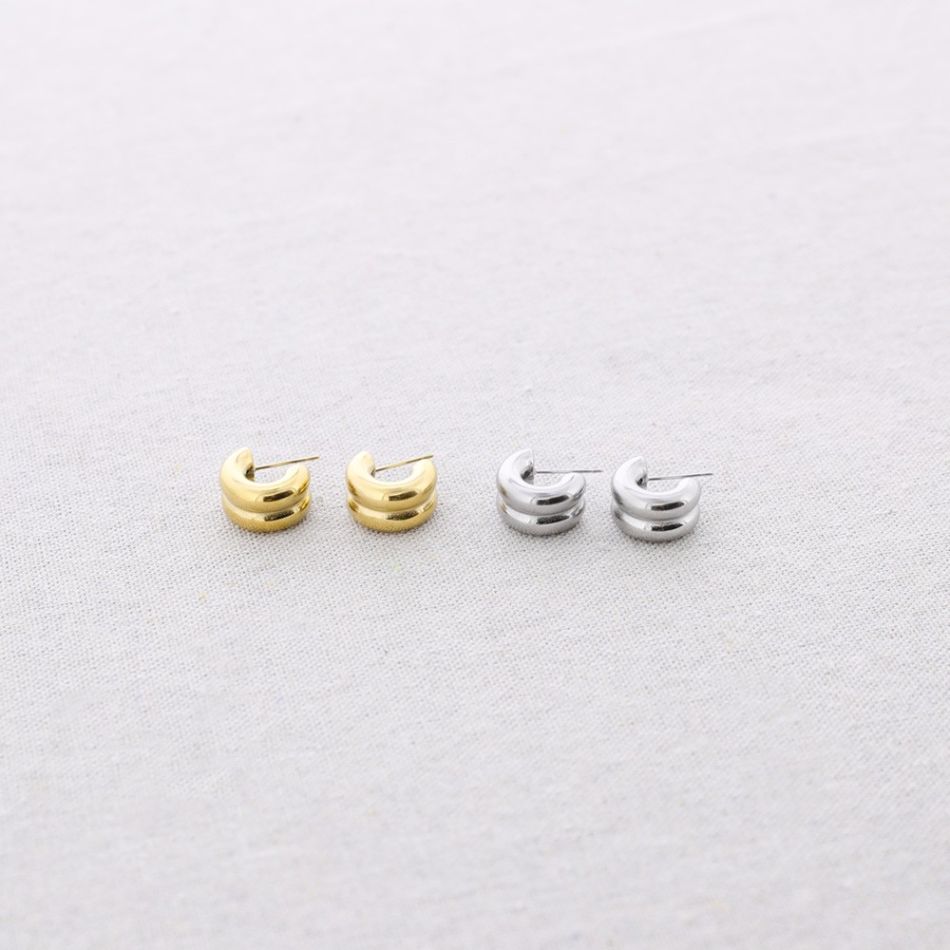 PENDIENTES ACERO ARO DOBLE