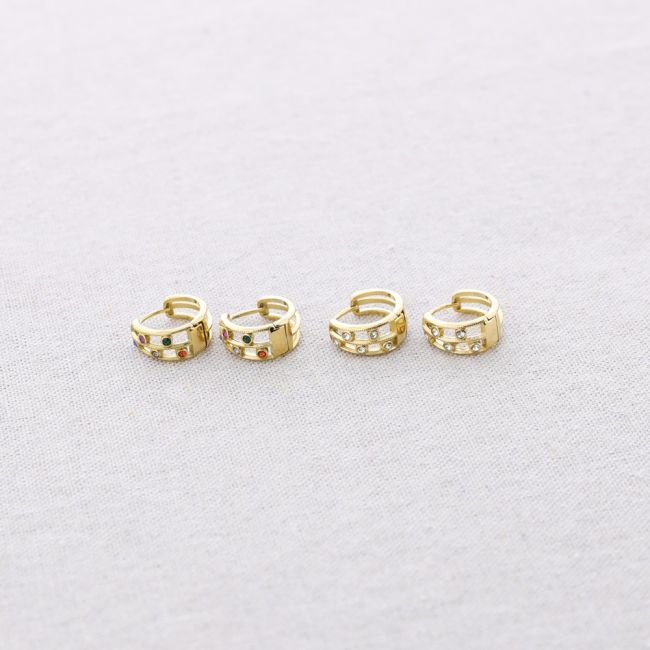 STEEL CRYSTAL HOOP EARRINGS