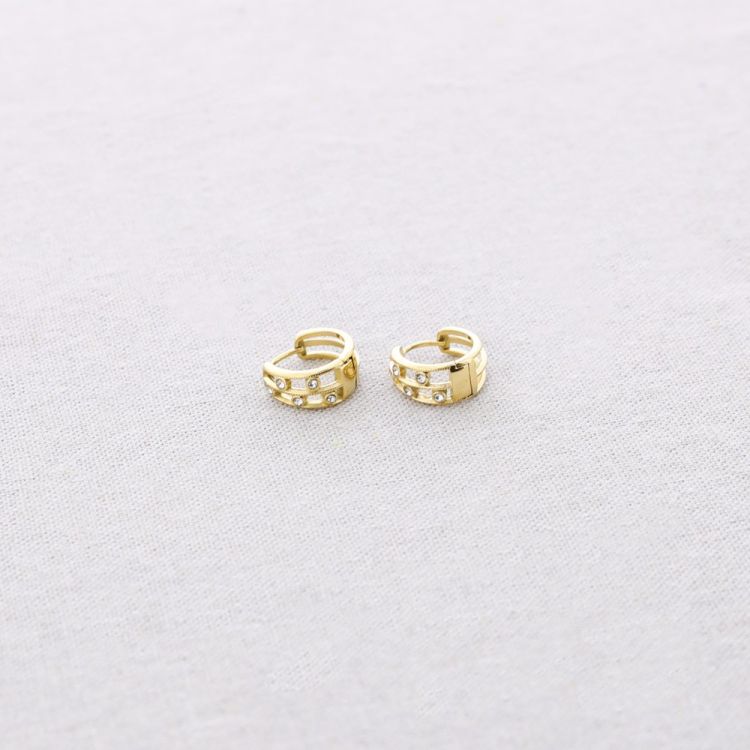 STEEL CRYSTAL HOOP EARRINGS