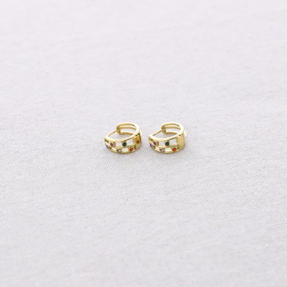PENDIENTES ACERO ARO CRISTALES