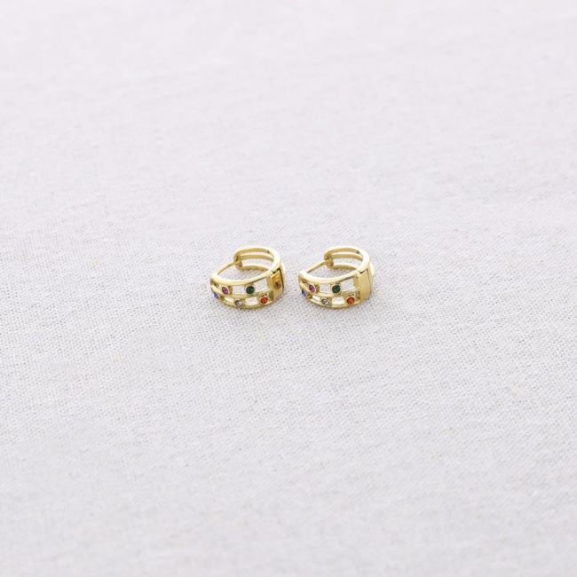 STEEL CRYSTAL HOOP EARRINGS