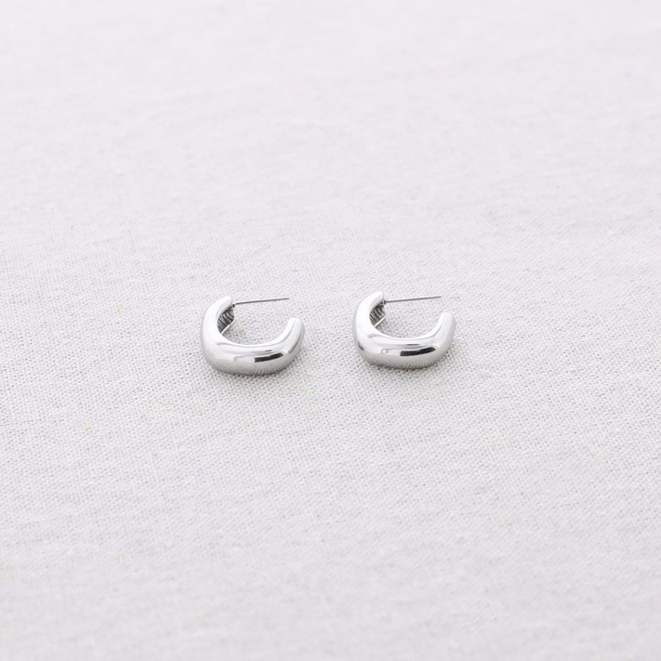 SQUARE HOOP STEEL EARRINGS
