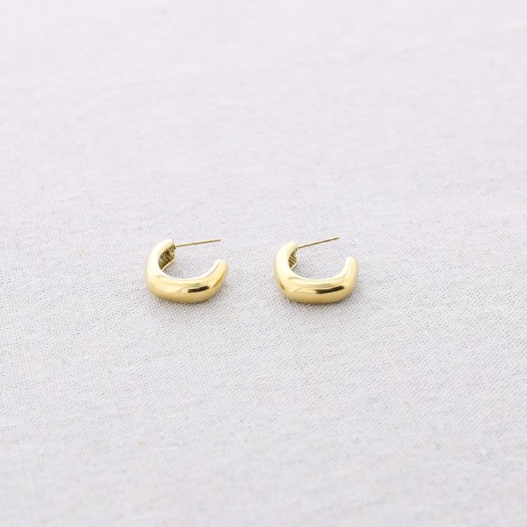 SQUARE HOOP STEEL EARRINGS