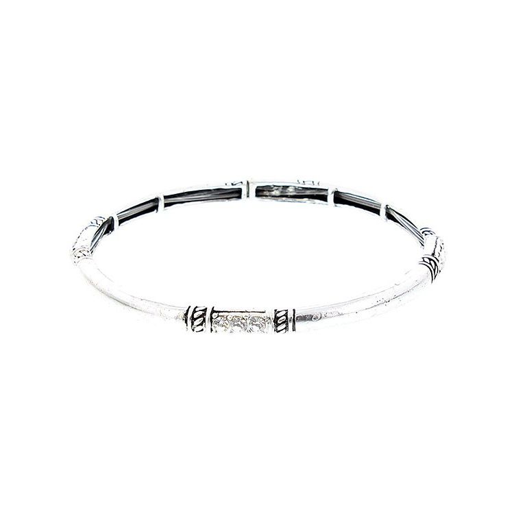 SEMI-RIGID METAL CRYSTAL BRACELET
