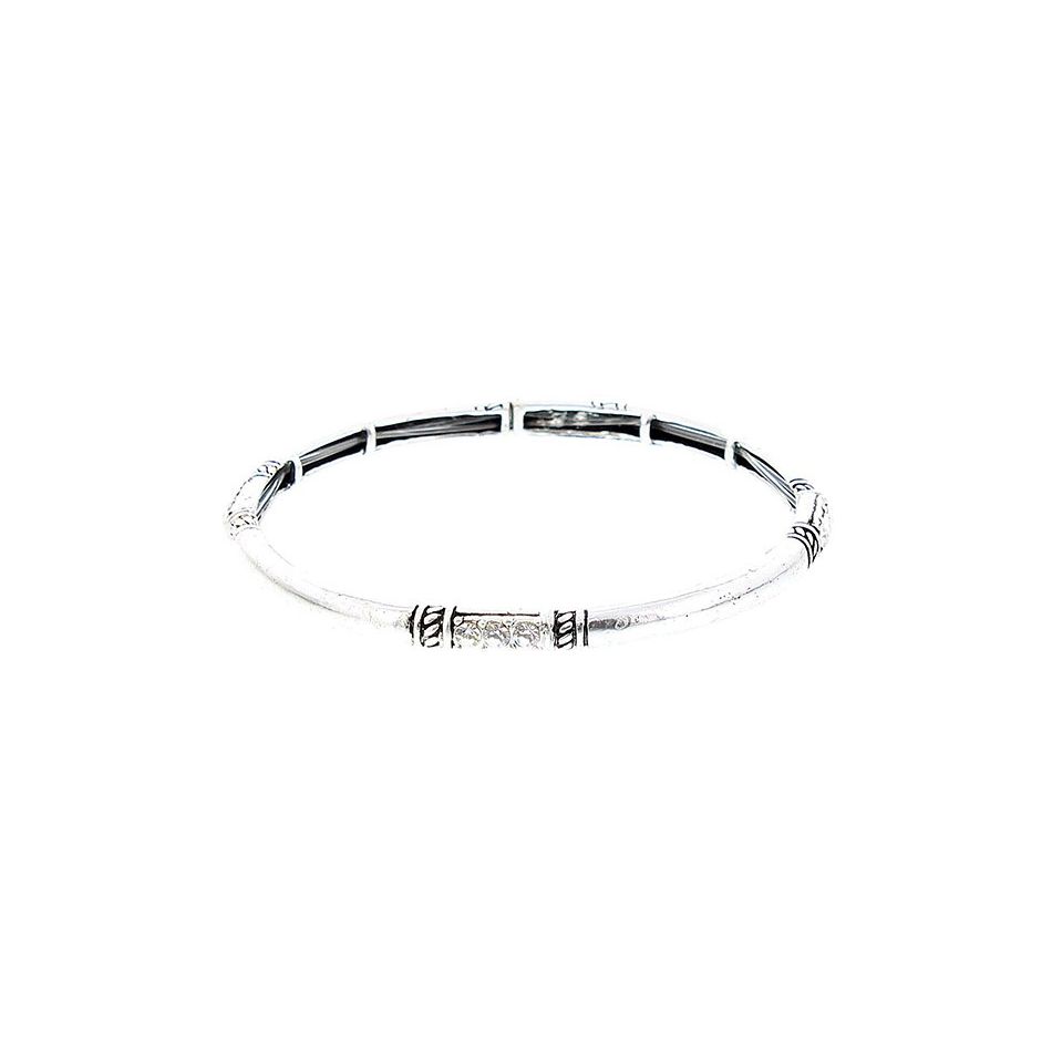 SEMI-RIGID METAL CRYSTAL BRACELET
