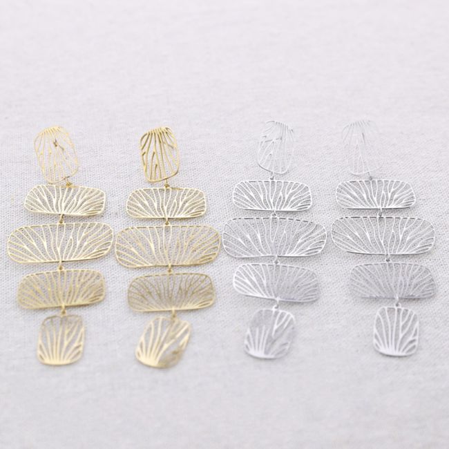 FILIGRANE STEEL EARRINGS GEOMETRIC SHAPE
