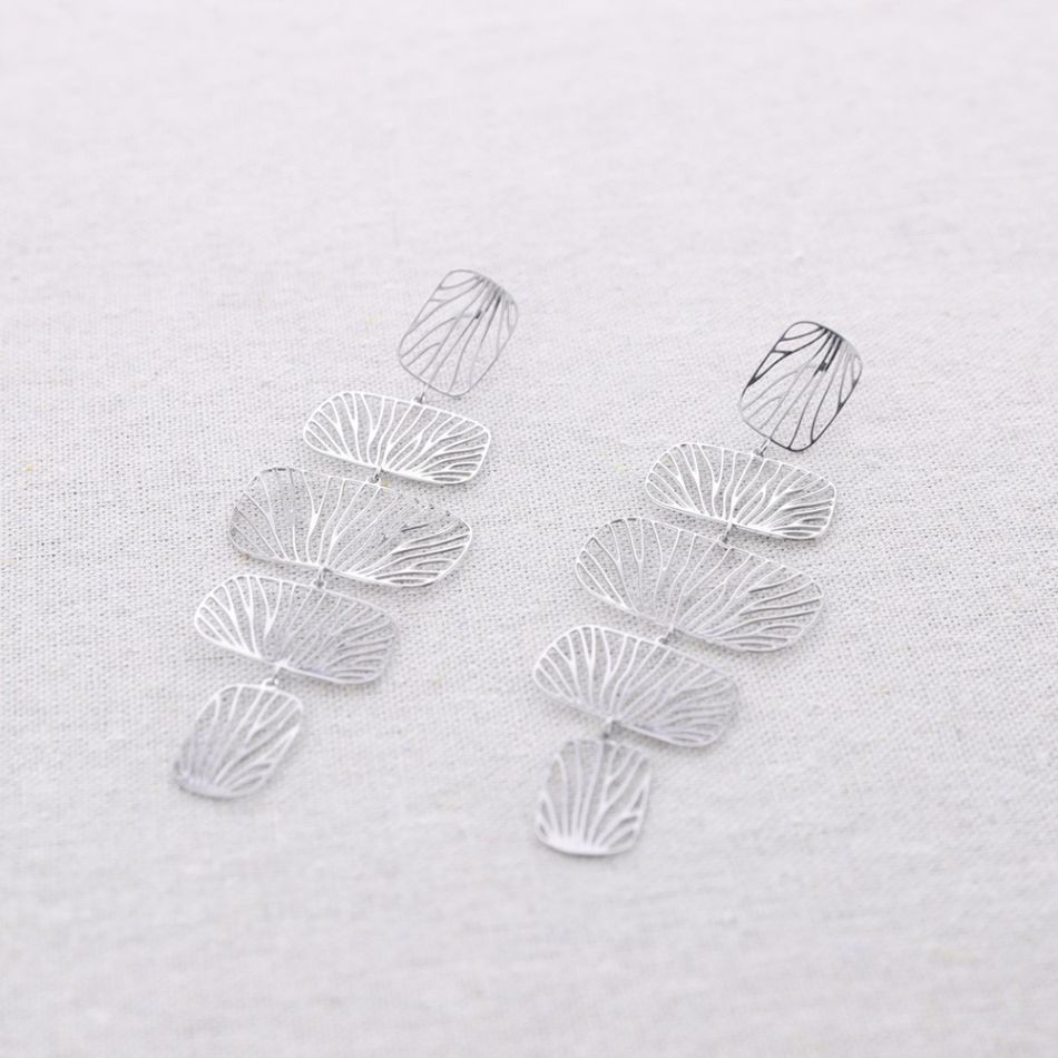 FILIGRANE STEEL EARRINGS GEOMETRIC SHAPE