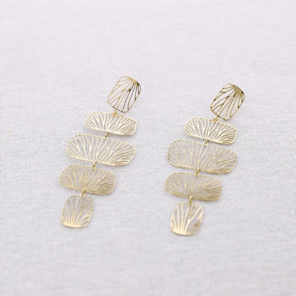 FILIGRANE STEEL EARRINGS GEOMETRIC SHAPE