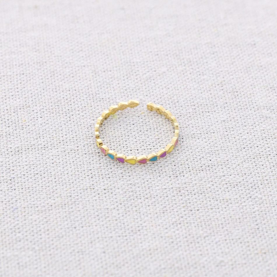 ENAMEL DROP SHAPES STEEL RING