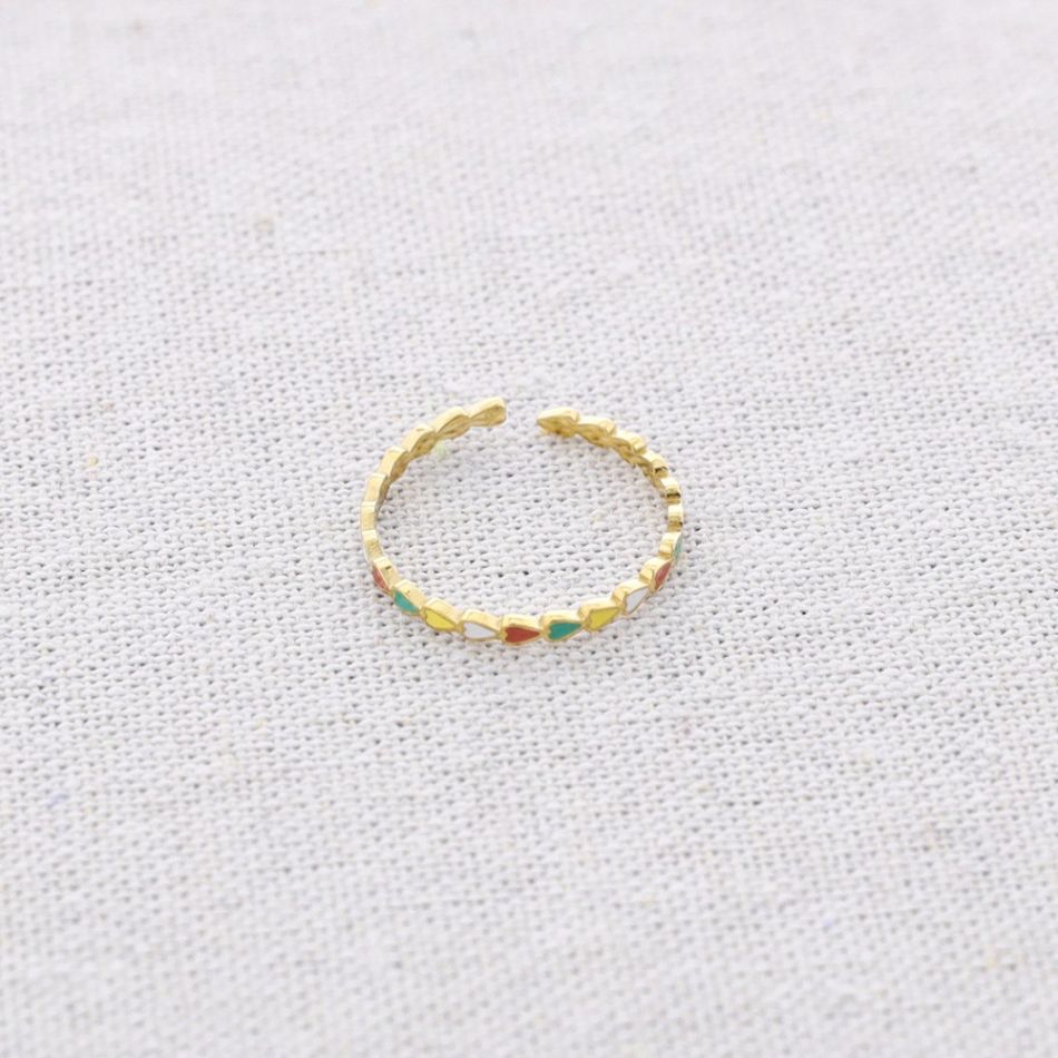 ENAMEL DROP SHAPES STEEL RING