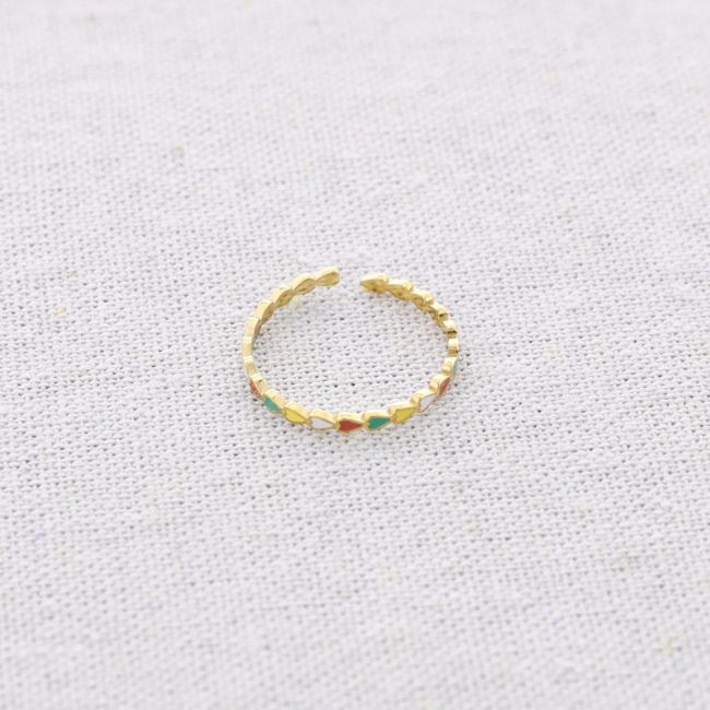 ENAMEL DROP SHAPES STEEL RING